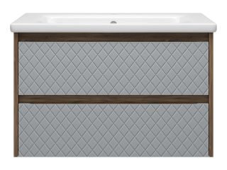 Подвесная тумба под раковину Brevita Chester CHE-09080-49502Я 80см серый/дуб Чарльстон темно-коричневый